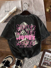 Cotton "USD Letter" Pattern  Short Sleeve Top Printed Regular Loose Fashion T-Shirt